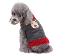 PengGengA Warm Dog Jumpers Pet Clothes Cat Christmas Knitted Pullover Jacquard Sweater Cozy Winter Pets Outfit - Grey Deer, XXS