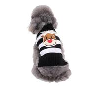 PengGengA Warm Dog Jumpers Pet Clothes Cat Christmas Knitted Pullover Jacquard Sweater Cozy Winter Pets Outfit - Black White Reindeer, S