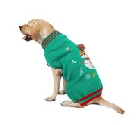PengGengA Warm Dog Jumpers Pet Clothes Cat Christmas Knitted Pullover Jacquard Sweater Cozy Winter Pets Outfit - Green Snowman, S