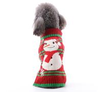 PengGengA Warm Dog Jumpers Pet Clothes Cat Christmas Knitted Pullover Jacquard Sweater Cozy Winter Pets Outfit - Xmas Snowman, S
