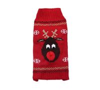 PengGengA Warm Dog Jumpers Pet Clothes Cat Christmas Knitted Pullover Jacquard Sweater Cozy Winter Pets Outfit - Red Deer, S