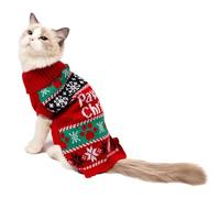 PengGengA Warm Dog Jumpers Pet Clothes Cat Christmas Knitted Pullover Jacquard Sweater Cozy Winter Pets Outfit - Xmas Snowflakes, S