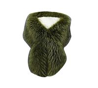 PengGengA Women's Faux Fur Wrap Shawl Cape Collar Scarf Bridal Bridesmaid Shawls for Wedding Party (Dark Green, One Size)