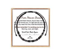 PENGION Hug from Heaven Morse Code Bracelet, Hugs from Heaven Morse Code Bracelets for Men and Women,Hugs Bracelet with Black Hematite Beads Until we Meet Again Morse Code Bracelet for Men., 10