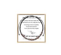 PENGION Hug from Heaven Morse Code Bracelet - Until We Meet Again, Black Hematite Beads for Men and Women, 25.40 cm, Polycarbonate, no gemstone