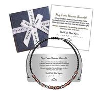 PENGION Hug from Heaven Morse Code Bracelet - Until We Meet Again, Black Hematite Beads for Men and Women, Adjustable, Polycarbonate