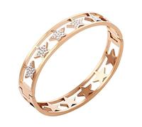 PengJin 2020 New Star Hollowed-Out Bracelet, Stainless Steel Bangle for Women, Embedded in exquisitely Dazzling Cubic zircons, Bring Love, Inspiring Jewelry