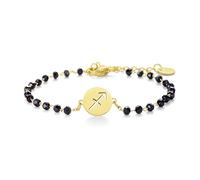 PengJin woman Sagittarius pendant bracelet, hypoallergenic copper black beads twelve constellation chain,Best choice for girls’ birthdays and anniversaries