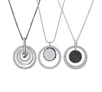 PengJin Y Necklace Round Color Diamond Pendant, Glass Green Alloy Czech Diamond Sweater Chain