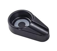 PengLAI Cigar Ashtray,Outdoor Ashtray Melamine Cigarette Cinder Holder Single Groove Soot Collector for Patio Outdoor Indoor (Black)