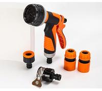 PengLAI Garden Hose Spray Gun, 8-Pattern Hose Pipe Spray Gun with Tap Connector & Hose Connector - Ideal Garden Hose Attachments & Hose Head for Car, Pets & Plants