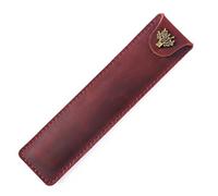 PengLAI Leather Pen Case,Unicorn Leather Pen Case Art Pencil Case Holder Handmade Protective Pencil Case with Snap Button（Red）