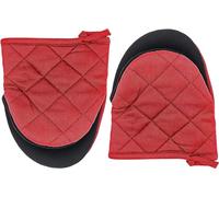 PengLAI Oven Gloves,1 Pair Oven Mitts, Heat Resistant Silicone With Pure Cotton Bbq Gloves Kitchen Mini Oven Mitts for 500°F, Non-Slip Grip Surfaces and Hanging Loop Heat Resistant Gloves