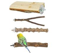 PengLAI Parrot Perch,4 Pcs Bird Perches for Budgie Cage Accessories,Natural Wood Cockatiel Toys for Small Conures,Cockatiel,Parrotlet,Lovebird,Parrot