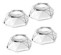 PengLAI Sphere Display Stands,4 Pcs Acrylic Transparent Ball Display Holders Camber Concave Sphere Bases for Crystal Balls Glass Balls Spheres Marbles Collections Stand (S)