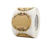 PengLAI Spice Jar Labels - Kraft Round Stickers 5cm Brown, 500 Pcs