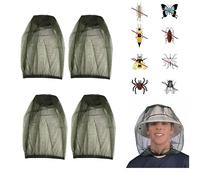 PengLAI Ultralight Midge Net for Head - Mosquito Head Nets, Smidge Head Nets & Bug Net for Camping, Hiking Gear, Fishing Hat (4pcs)
