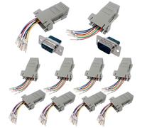PENGLIN 10PCS DB9 Male Female Serial Port to RJ45 8P8C Adapter, DB9 Male Female to RJ45 Female Ethernet Adapter