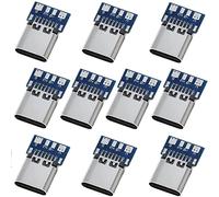 PENGLIN 10PCS USB 3.1 Type C Connector 24 Pins Female Plug Socket Receptacle Adapter to Solder Wire & Cable 24P PCB Board Support Module