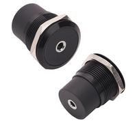 PENGLIN 2PCS 3.5mm TRS Stereo Jack Adapter Female to Female Connector,1/8 Round Female to Female Bulkhead Nut Fixed Audio Port Extension Adapter for Headphones and Smartphones