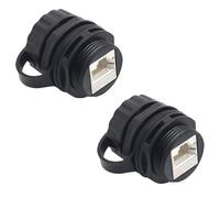 PENGLIN 2PCS CAT7 Panel Mount Shielded RJ45 Waterproof Connector | with IP67 Dust/Rain Cover, M25 Thread Nut