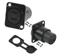 PENGLIN 2PCS D-Type USB Dual Ports Type C Panel Mount Adapter, USB C Female to Female Pass Through Connector for Smartphones Laptops Tablets