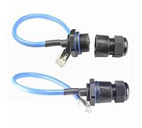 PENGLIN 2PCS Panel Mounting RJ45 Waterproof Connector M25 Cat5/5e/6 Ethernet LAN Cable Coupler with Shield Cat6 Network Cable Outdoor LAN Coupler Adapter Male to Female