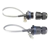 PENGLIN 2PCS Panel Mounting RJ45 Waterproof Connector M25 Cat5/5e Ethernet LAN Cable Coupler with Shield Cat5E Network Cable Outdoor LAN Coupler Adapter Male to Female