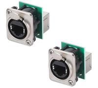 PENGLIN 2PCS RJ45 CAT5E NE8FDP Panel Mount Adapter | D-Type CAT5E RJ45 8P8C Ethernet LAN Pass Through Coupler Female to Female Adapter