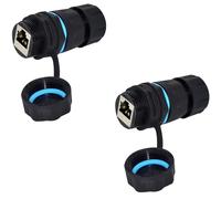 PENGLIN 2PCS RJ45 CAT6 8P8C Panel Mount Female to Female Adapter,IP68 Waterproof Outdoor Ethernet Extender Coupler