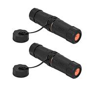 PENGLIN 2PCS Shielded RJ45 CAT6A Waterproof Connector IP68 Cat5/5e/6 8P8C Ethernet LAN Cable Coupler Female to Female Outdoor Network Adapter with Waterproof/Dustproof Cap Cover