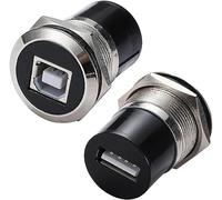 PENGLIN 2PCS USB B to USB A Panel Mount Converter Adapter, USB B Female to USB 2.0 Female Threaded Fixed Connector for Printer Scanner