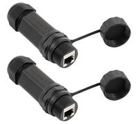 PENGLIN 2PCS Waterproof RJ45 CAT6A Coupler,Shielded RJ45 Ethernet Connector,IP68 Waterproof Female to Female Adapter Compatible with CAT6A/CAT6/CAT5E/CAT5 Cable