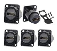 PENGLIN 5PCS HDMI Panel Mount Adapter 4K@60Hz,HDMI 2.0 Panel Threaded Fixed Mount Coupler Female to Female for TV Monitor Projector