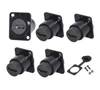 PENGLIN 5PCS Panel Mount HDMI Extension Cable Adapter, Female to Female HDMI Connector 60Hz 4K Extender for TV Monitor Projector
