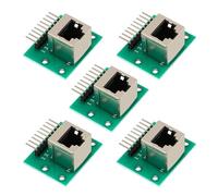 PENGLIN 5PCS RJ45 Vertical Socket Connector Breakout Board 8-pin Headers Network Port Adapter Test Board with PCB Board