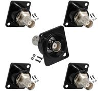 PENGLIN Pack of 5 D-type BNC mounting socket adapter, SDI panel mounting socket to socket, through socket connection