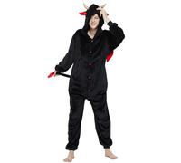 PENGMAI Unisex Adult Animal Cosplay Devil Onesie Halloween Pyjamas Cosplay Costume Loungewear