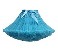 Pengniao Womens Tutu Skirt Adult Puffy Fancy Dress Tutu Skirts Tutus for Women Ruffle Fluffy Tulle Skirts for Adults Layered Tutu Petticoat Short Tutu Costumes Ballet Dance Tutus Birthday Party Blue