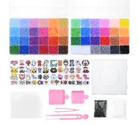 Pengshow 26000PCS Fuse Beads Kit, 2.6MM Mini Fuse Beads, 48 Colors | Iron Beads Set for Girls Boys, DIY Art Craft Perler Beads, Fuse Beads with Pegboard, Tweezers, Bead Pen & Storage Tools etc.