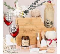 pengtai Wedding Gifts for Couples 2026,Gifts for Couples,Bride Gifts,Newlywed Mr and Mrs Present,Bamboo Serving Board Candle Basket for Husband Wife