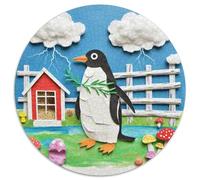 Penguin 1000 Piece Animal Round Puzzle For Adults And Kids Hard Challenging Family Game Stress Reliever Colorful 1000pcs (67.5x67.5cm)