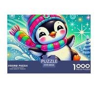 Penguin 1000 Piece Jigsaw Puzzle Handwork Puzzle Educational Challenge for Challenging Family Activity Games Colorful for Home Decor Gifts 38x26cm/1000pcs