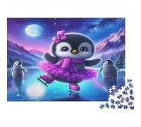 Penguin 1000 Piece Jigsaw Puzzle Ice Skating Penguin Relaxing Stress Relief Recycled Cardboard for Adults & Kids Thoughtful Gift 70x50cm/1000pcs