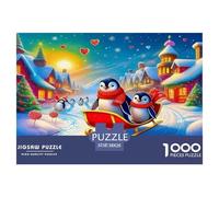 Penguin 1000 Piece Jigsaw Puzzles Fun Challenging Modern Cute Animals Puzzles Game Beautiful Decoration Suitable for Children & People Aged 14+ 38x26cm/1000pcs