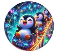 Penguin 1000 Piece Jigsaws Circular Jigsaw for Adults And Kids Colorful Unique Challenge Games Scene Creative 1000pcs (67.5x67.5cm)