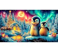 penguin 1000 Piece Puzzle Educational Game Challenge Recycled Paper Fun Present & Activity for Home for Adults and Kids Age 12 Years + 70x50cm/1000pcs