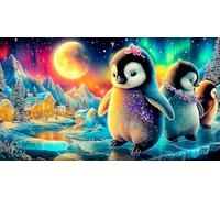 penguin 1000 Piece Puzzle Educational Game Challenge Recycled Paper Fun Present & Activity for Home for Adults and Kids Age 12 Years + 70x50cm/1000pcs