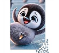 Penguin 1000 Piece Recycled Paper Penguin Ice Skating Puzzle Adults Reusable Stress Relief Brain Teaser 52x38cm/1000pcs