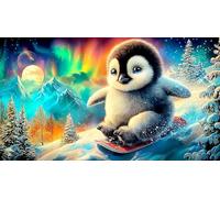 penguin 1000 Piece Recycled Paper Puzzle Game Challenging Puzzles Fun Present & Activity for Home for Adults and Kids Age 12 Years + 38x52cm/1000pcs